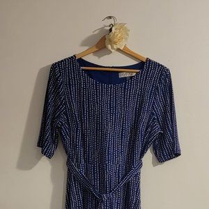 Blue Petite dress with white dots